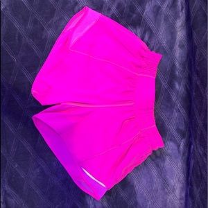 Lululemon hotty hot shorts, pow pink, EXTREMELY RARE. size 4
